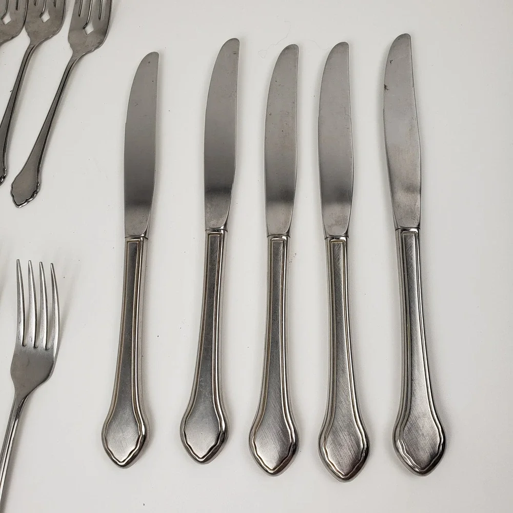 Wm A Rogers Oneida Summer Mist Autumn Glow Stainless Flatware Set 19 Pieces